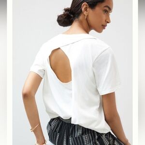 NWT T.LA Open Back Ivory Boxy Short Sleeve T Shirt
